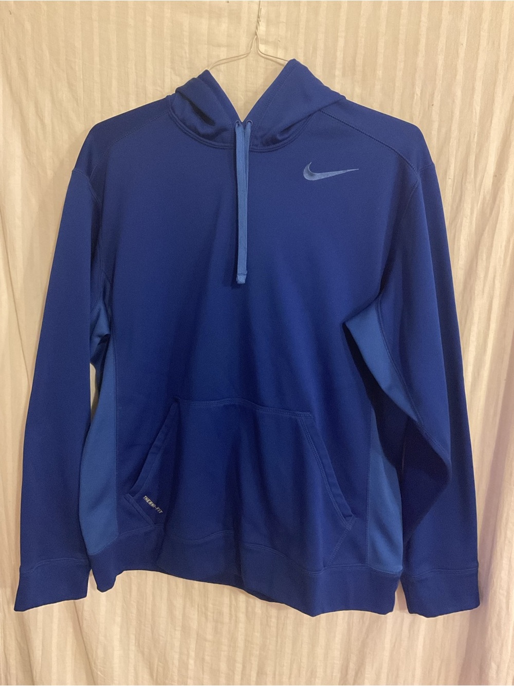 Nike Men’s L. Blue Dri-FIT THERMA Fit Fitness Pullover Hoodie